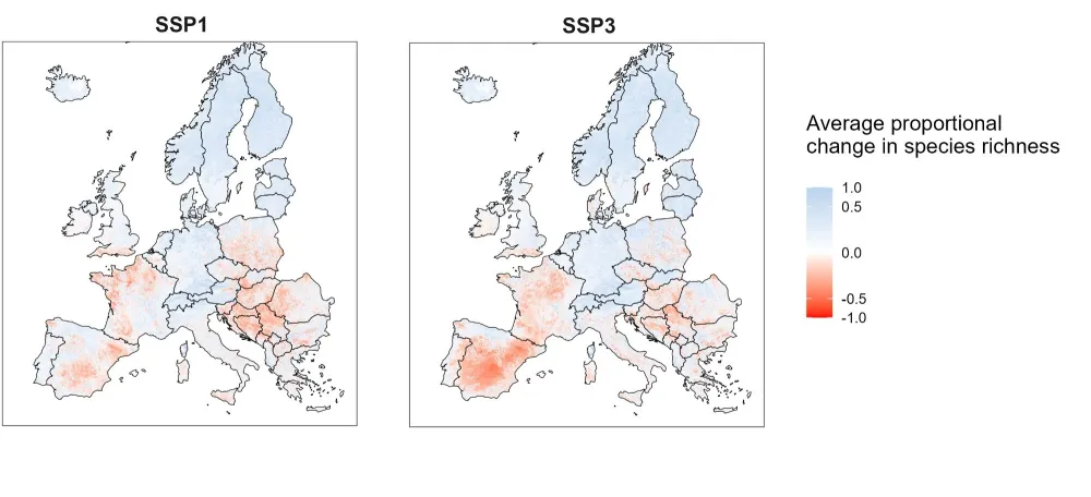 Predictions of biodiversity change across Europe